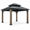 Gartenpavillon Stahl Aluminium Grau 300x300cm