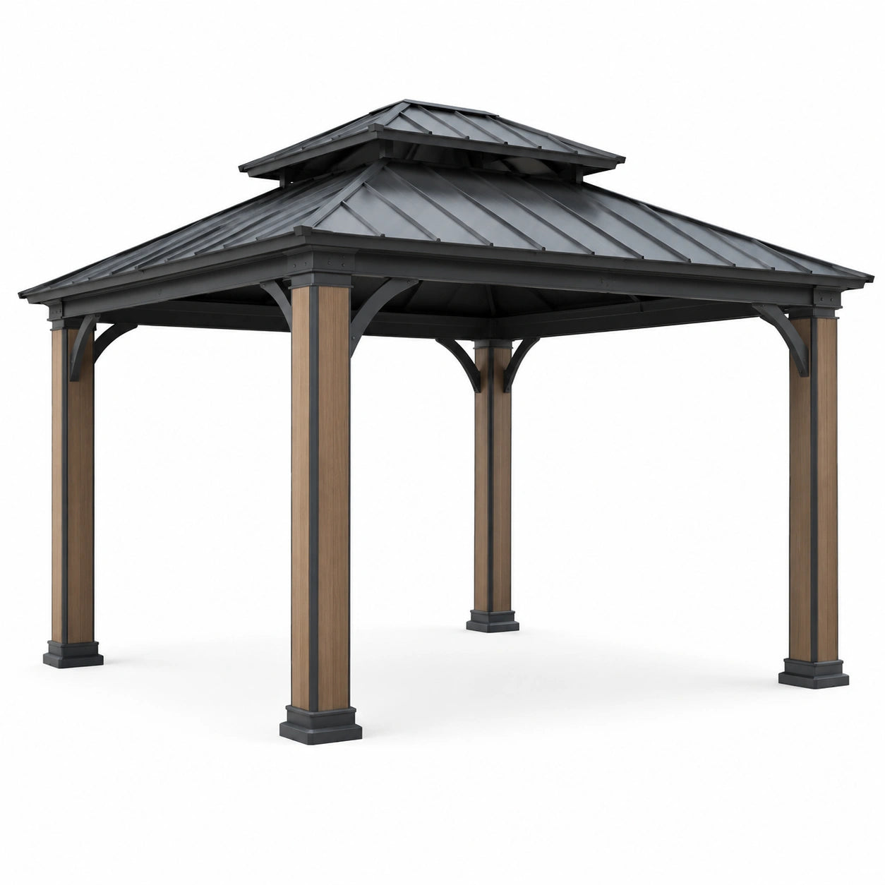 Gartenpavillon Stahl Aluminium Grau 300x300cm