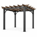Pergola aus Aluminium und Holz Braun/Schwarz 300x300x220 cm