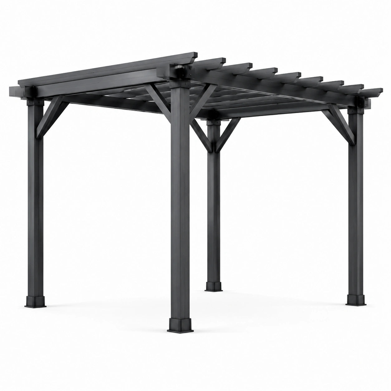 Pergola aus Aluminium Dunkelgrau 3x3m
