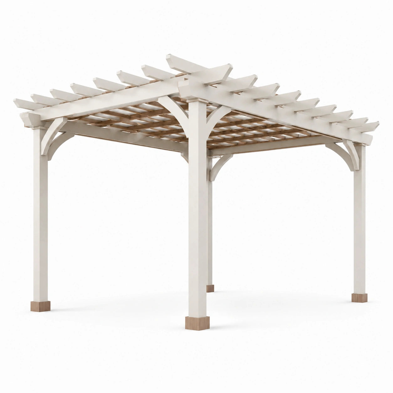Pergola aus Kiefernholz 300x300 cm Weiß