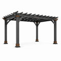 Pergola aus Aluminium und Holz 300 x 400 x 250 cm Anthrazit