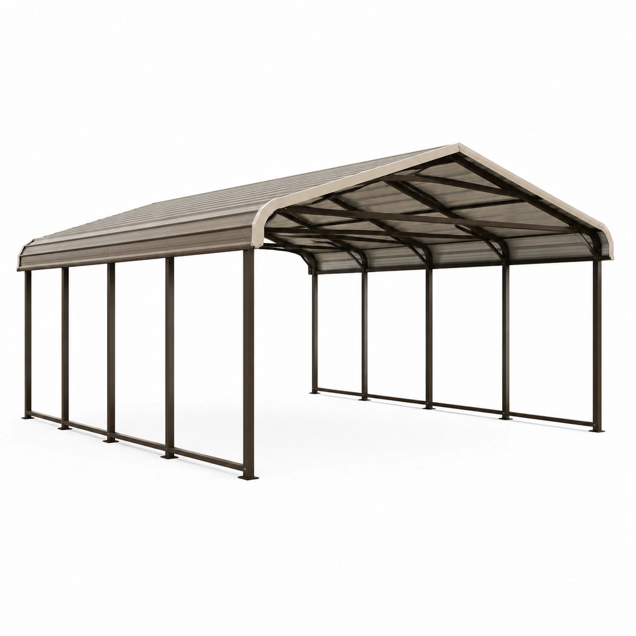 Stahl-Carport mit Polycarbonatdach Braun 600x300x250 cm