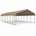 Rechteckiges Carport aus verzinktem Stahl Beige 600x300x250cm