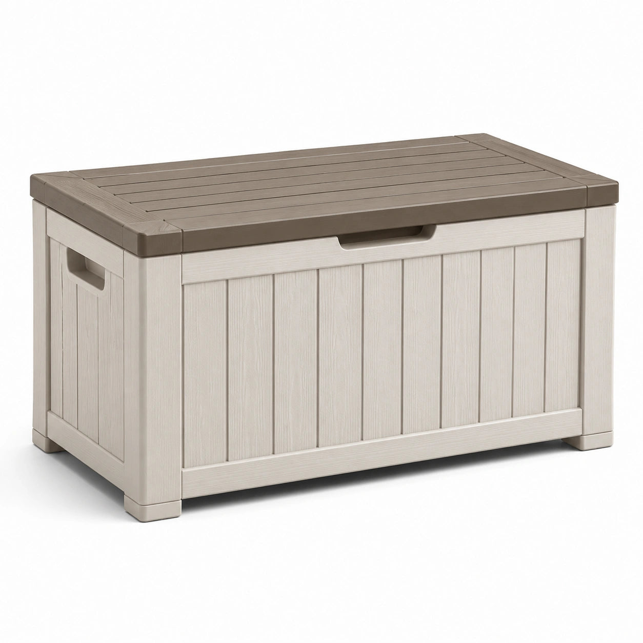 Aufbewahrungsbox für den Garten aus Polypropylen Beige/Braun 120x60x55 cm