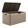 Aufbewahrungsbox für den Außenbereich aus Kunststoff in Beige und Braun