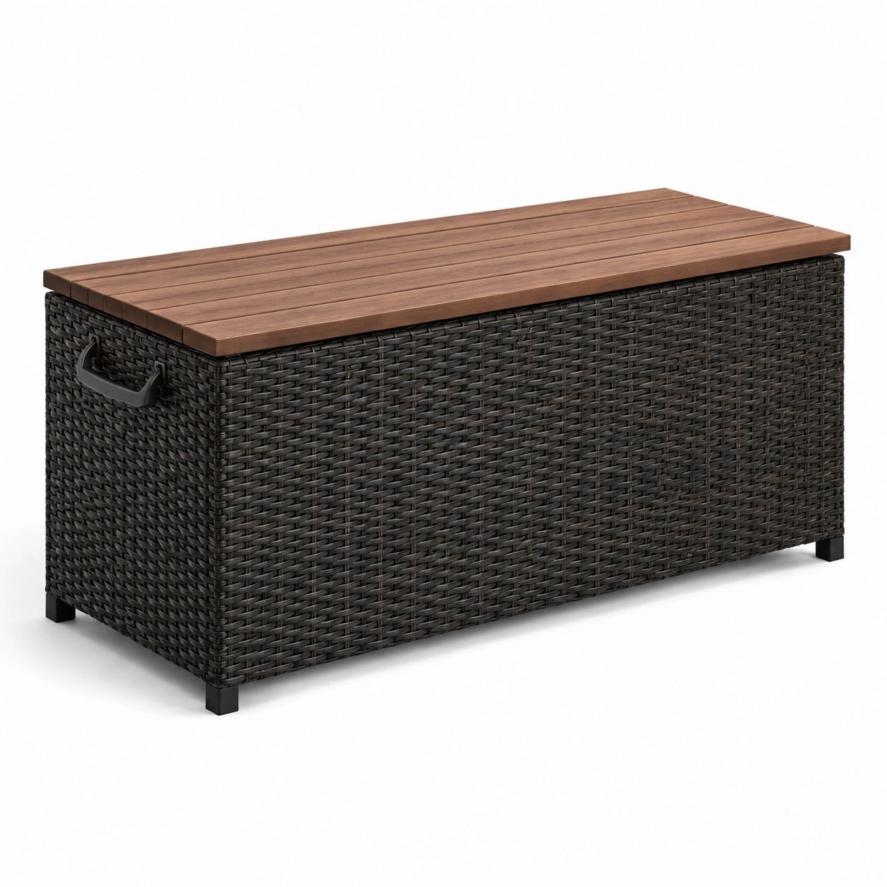 Gartenbox Polyethylen Rattan Braun 120x60x50cm