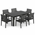 Garten-Essgruppe Aluminium Schwarz 6-teiliges Set