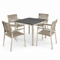 Essgruppe 4-teilig Aluminium Polyethylen Beige Grau