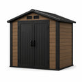 Kunststoff Gartenhaus mit Holzoptik Schwarz/Braun 210x186x217 cm