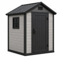 Kunststoff Gartenhaus Grau/Schwarz 180x150x210 cm