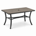 Rechteckiger Gartentisch aus Holz Kunststoff und Metall, Grau, 150x90x75cm
