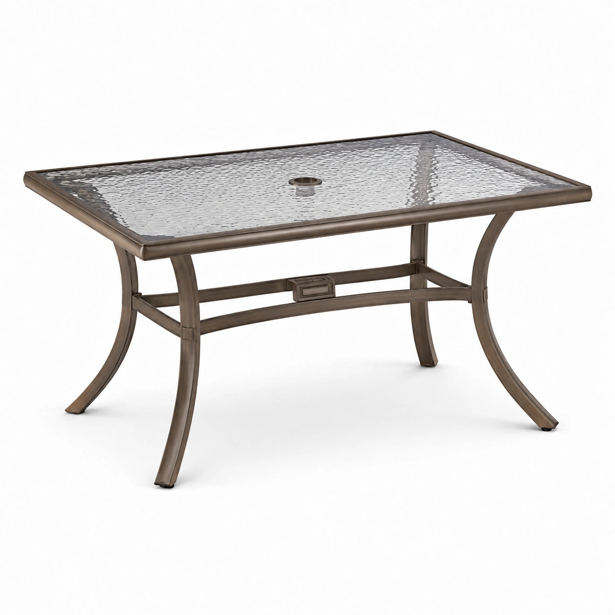 Gartentisch rechteckig Aluminium gehärtetes Glas 150x90x72 cm
