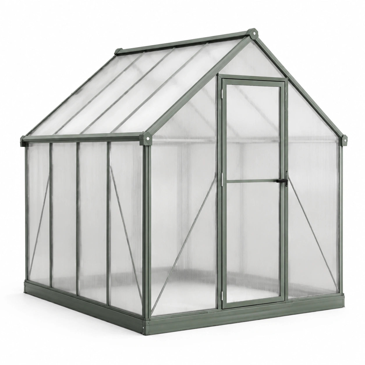 Aluminium Gewächshaus mit Polycarbonat Grau 200x150x200cm