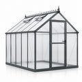 Aluminium und Polycarbonat Gewächshaus in Grau 250x190x195 cm