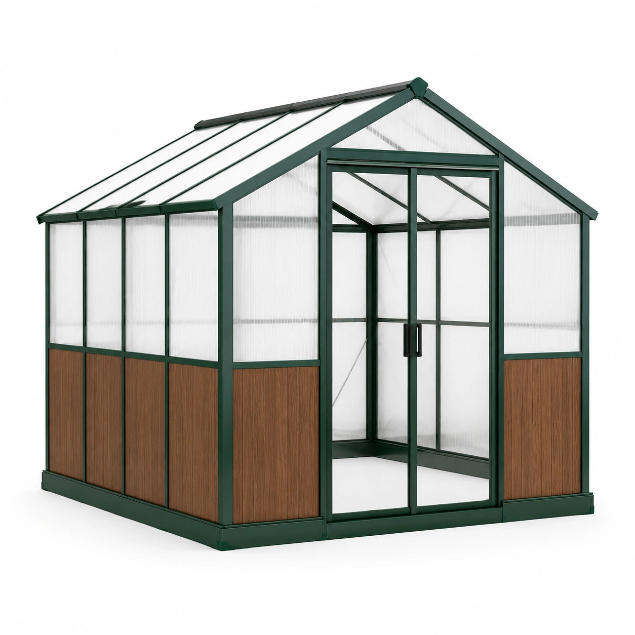Gewächshaus Aluminium Polycarbonat Grün 250x250x250cm