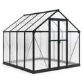 Gewächshaus Aluminium Polycarbonat Schwarz Transparent 190x250x195 cm