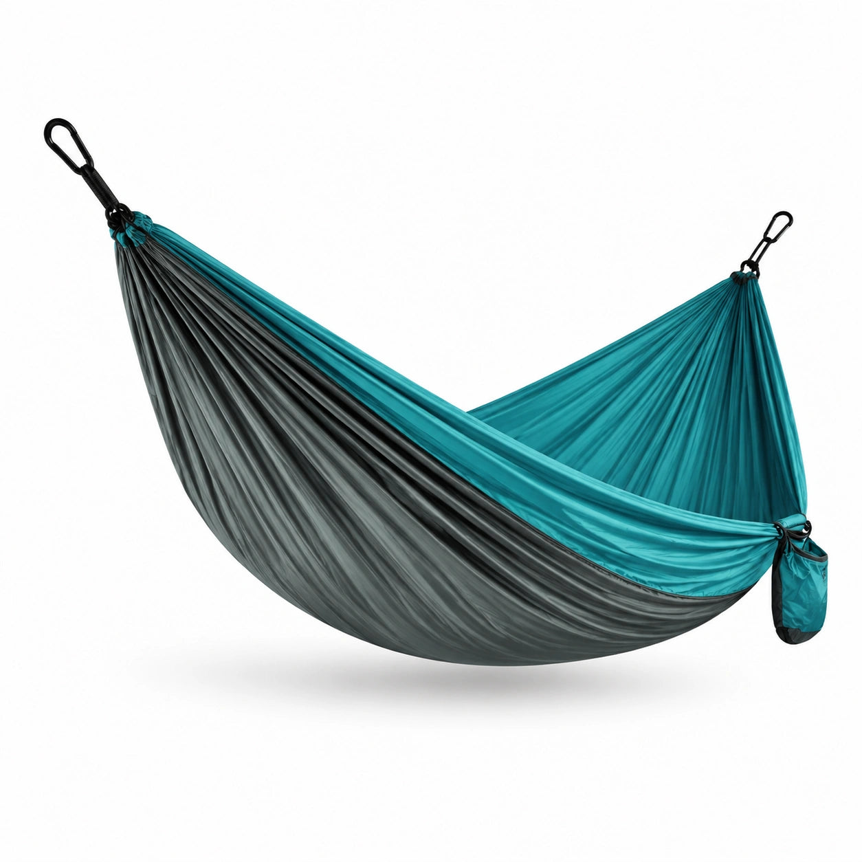 Hängematte Nylon Grau/Türkis 275x140cm