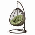 Polyrattan Hängesessel mit grünem Polster