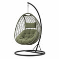 Hängesessel aus Rattan und Stahl, Olivgrün, 105x105x196 cm