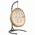 Hängesessel aus Polyrattan mit Stahlrahmen, Beige